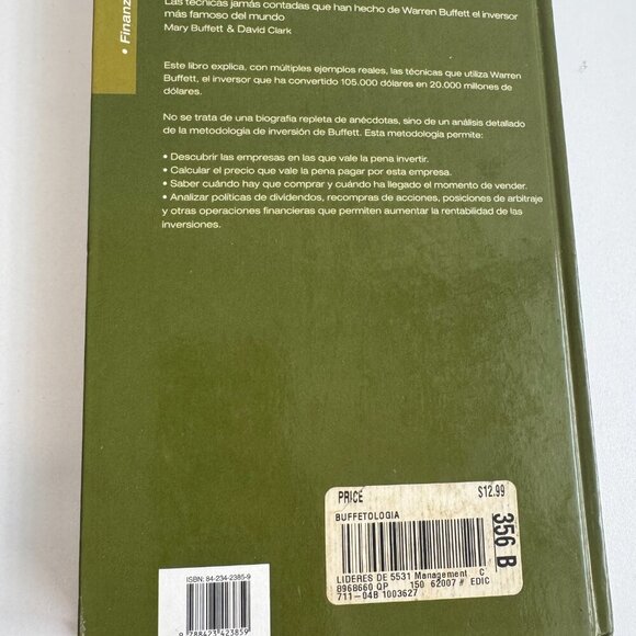 Buffettología – Mary Buffett y David Clark (Tapa dura, en español) - Picture 3 of 4